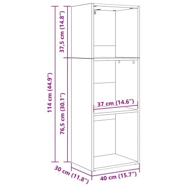 vidaXL Ράφι Βιβλίων 3 επιπέδων 40x30x114cm Επεξεργασμένο Ξύλο 1 τεμ.