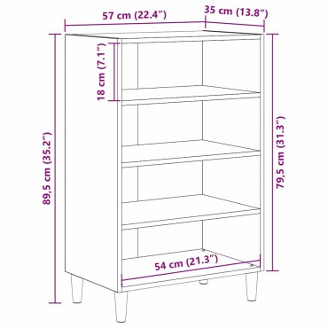 vidaXL Πλαϊνό γραφείο Artisan Oak 57x35x89.5cm Επεξεργασμένο Ξύλο 1 τεμ.