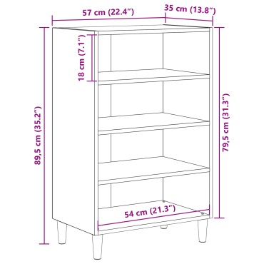 vidaXL Πλαϊνό γραφείο Artisan Oak 57x35x89.5cm Επεξεργασμένο Ξύλο 1 τεμ.