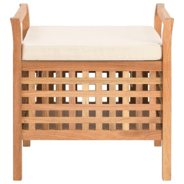 vidaXL Πάγκος με Αποθηκευτικό Χώρο 49x48x49cm Μασίφ Ξύλο Καρυδιάς 1 τεμ.