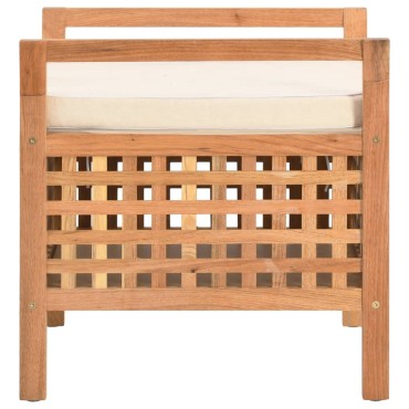 vidaXL Πάγκος με Αποθηκευτικό Χώρο 49x48x49cm Μασίφ Ξύλο Καρυδιάς 1 τεμ.