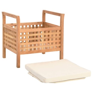 vidaXL Πάγκος με Αποθηκευτικό Χώρο 49x48x49cm Μασίφ Ξύλο Καρυδιάς 1 τεμ.