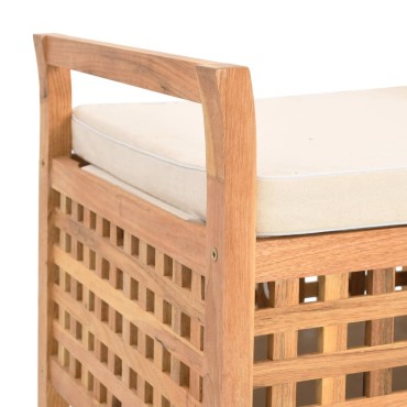 vidaXL Πάγκος με Αποθηκευτικό Χώρο 49x48x49cm Μασίφ Ξύλο Καρυδιάς 1 τεμ.