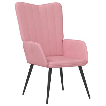 vidaXL Πολυθρόνα Relax Ροζ Βελούδινη 61x70x96,5cm 1 τεμ.