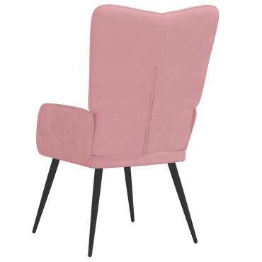 vidaXL Πολυθρόνα Relax Ροζ Βελούδινη 61x70x96,5cm 1 τεμ.