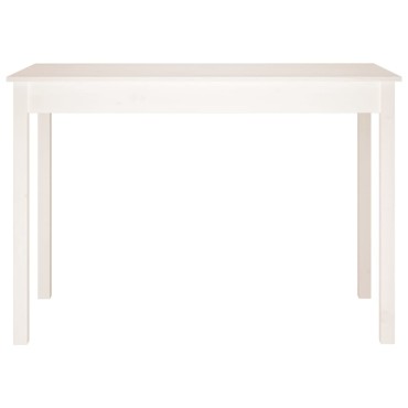vidaXL Τραπεζαρία Λευκή 110x55x75cm από Μασίφ Ξύλο Πεύκου 1 τεμ.