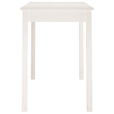 vidaXL Τραπεζαρία Λευκή 110x55x75cm από Μασίφ Ξύλο Πεύκου 1 τεμ.