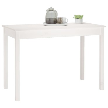 vidaXL Τραπεζαρία Λευκή 110x55x75cm από Μασίφ Ξύλο Πεύκου 1 τεμ.