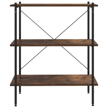 vidaXL Ραφιέρα 3 Επιπέδων Μαύρη και Φυσικό 80x40x92cm 1 τεμ.