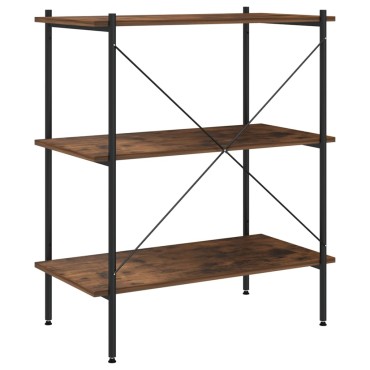 vidaXL Ραφιέρα 3 Επιπέδων Μαύρη και Φυσικό 80x40x92cm 1 τεμ.