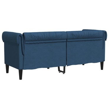 vidaXL Καναπές Διθέσιος Chesterfield Μπλε Υφασμάτινος 182,5x74,5x74,5cm 1 τεμ.