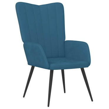 vidaXL Πολυθρόνα Relax Μπλε Βελούδινη 61x70x96,5cm 1 τεμ.