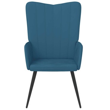 vidaXL Πολυθρόνα Relax Μπλε Βελούδινη 61x70x96,5cm 1 τεμ.