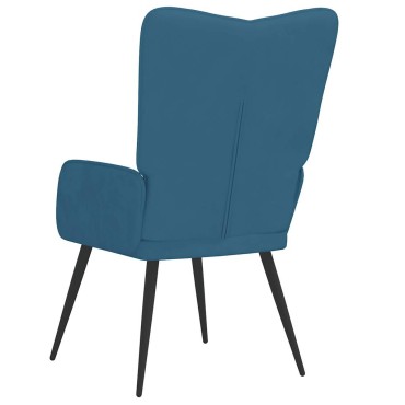 vidaXL Πολυθρόνα Relax Μπλε Βελούδινη 61x70x96,5cm 1 τεμ.