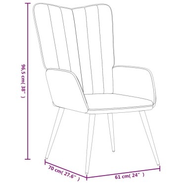 vidaXL Πολυθρόνα Relax Μπλε Βελούδινη 61x70x96,5cm 1 τεμ.