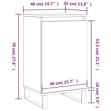 vidaXL Συρταριέρα Γκρι Σκυροδ. 40x35x70cm από Επεξεργασμένο Ξύλο 1 τεμ.