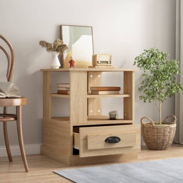 vidaXL Βοηθητικό Τραπέζι Sonoma Δρυς 50x50x60cm Επεξεργασμένο Ξύλο 1 τεμ.
