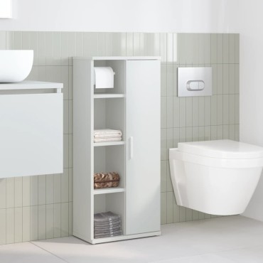 vidaXL Ντουλάπι μπάνιου με θήκη για ρολά Λευκό 39x22x90cm