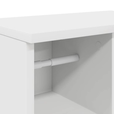 vidaXL Ντουλάπι μπάνιου με θήκη για ρολά Λευκό 39x22x90cm