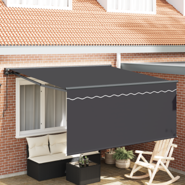 vidaXL Αναδιπλούμενη τέντα Ανθρακί 350 x 250 εκ