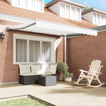 vidaXL Σκελετός Τέντας Λευκό 350 x 250 εκ Πολυεστέρας με Επικάλυψη PU