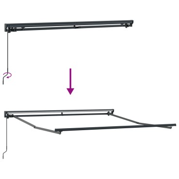 vidaXL Σκελετός Τέντας Λευκό 350 x 250 εκ Πολυεστέρας με Επικάλυψη PU