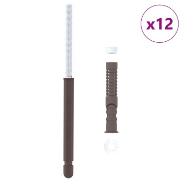 vidaXL Βραχίονες Floating Shelf 12 pcs Μπεζ Ø10 x 170 mm Ατσάλι