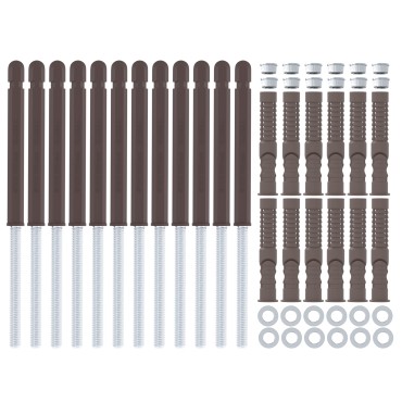 vidaXL Βραχίονες Floating Shelf 12 pcs Μπεζ Ø10 x 170 mm Ατσάλι