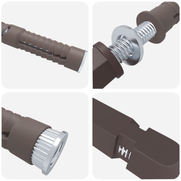 vidaXL Βραχίονες Floating Shelf 12 pcs Μπεζ Ø10 x 170 mm Ατσάλι