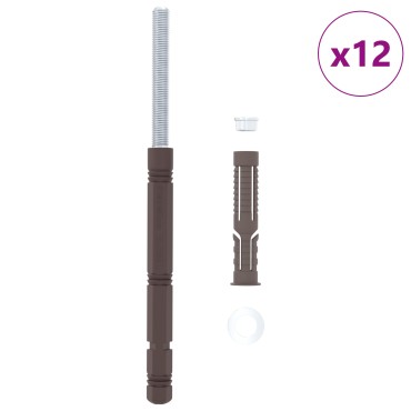 vidaXL Βραχίονες Floating Shelf 12 pcs Μπεζ Ø14 x 210 mm Ατσάλι