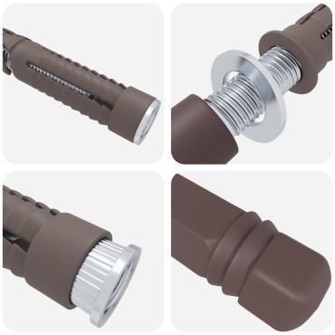 vidaXL Βραχίονες Floating Shelf 12 pcs Μπεζ Ø14 x 210 mm Ατσάλι