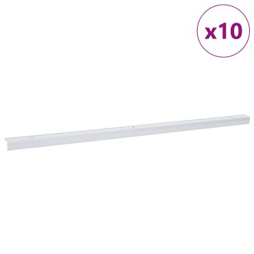 vidaXL Προστατευτικά ακμών σκάλας 10 τμχ. Ασημί 67 x 3 x 2 εκ.