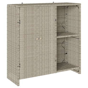 vidaXL Ντουλάπι αποθήκευσης Ανοιχτό γκρι 100x36x102cm Ρατάν 1 τεμ.
