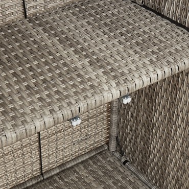 vidaXL Ντουλάπι αποθήκευσης Ανοιχτό γκρι 100x36x102cm Ρατάν 1 τεμ.