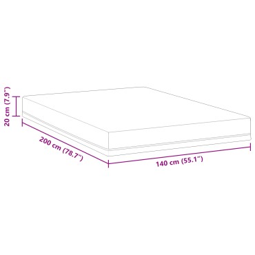 vidaXL Στρώμα Λευκό και Μπλε 140x200cm Ζακάρ ύφασμα 1 τεμ. - Διπλό