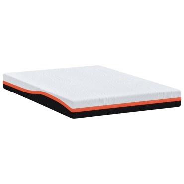 vidaXL Στρώμα Λευκό και Μαύρο 140x200cm Ζακάρ ύφασμα 1 τεμ. - Διπλό