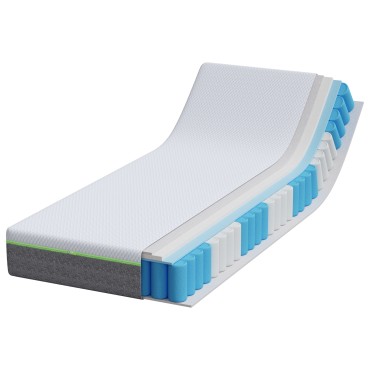 vidaXL Στρώμα Μέτρια μαλακό 80x200cm Λευκό και Γκρι 1 τεμ. - Μονό
