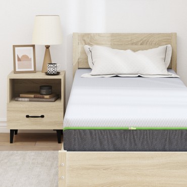 vidaXL Στρώμα Μέτρια μαλακό 80x200cm Λευκό και Γκρι 1 τεμ. - Μονό