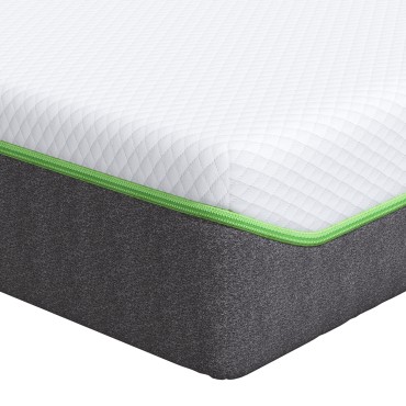 vidaXL Στρώμα Μέτρια μαλακό 120x200cm Λευκό και Γκρι 1 τεμ. - Διπλό