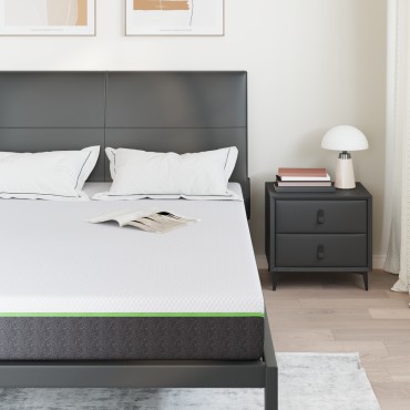 vidaXL Στρώμα Μέτρια μαλακό 140x200cm Λευκό και Γκρι 1 τεμ. - Διπλό
