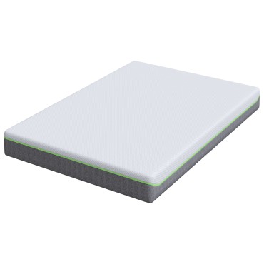 vidaXL Στρώμα Μέτρια μαλακό 140x200cm Λευκό και Γκρι 1 τεμ. - Διπλό