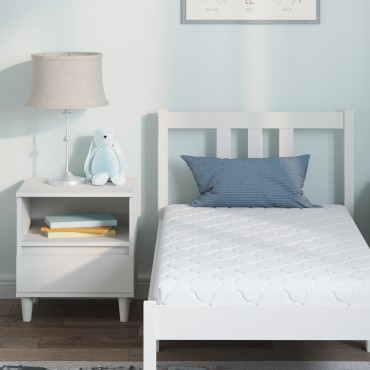 vidaXL Στρώμα Λευκό 60x120cm Ζακάρ ύφασμα 1 τεμ. - Μονό
