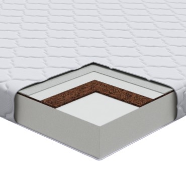 vidaXL Στρώμα Λευκό 60x120cm Ζακάρ ύφασμα 1 τεμ. - Μονό