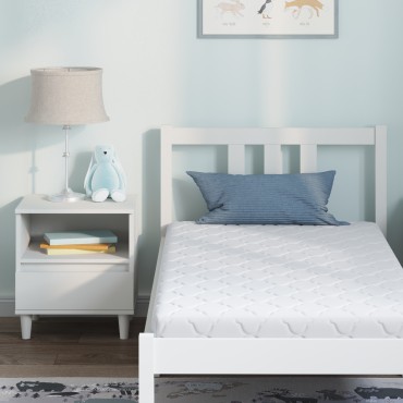 vidaXL Στρώμα Λευκό 80x160cm Ζακάρ ύφασμα 1 τεμ. - Μονό