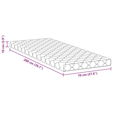 vidaXL Στρώμα Λευκό 70x200cm Ζακάρ ύφασμα 1 τεμ. - Μονό