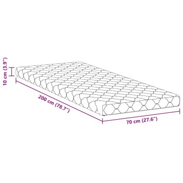 vidaXL Στρώμα Λευκό 70x200cm Ζακάρ ύφασμα 1 τεμ. - Μονό