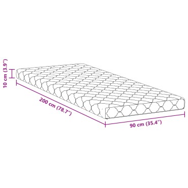 vidaXL Στρώμα Λευκό 90x200cm Ζακάρ ύφασμα 1 τεμ. - Μονό