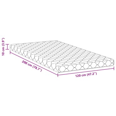 vidaXL Στρώμα Λευκό 120x200cm Ζακάρ ύφασμα 1 τεμ. - Διπλό