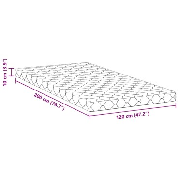vidaXL Στρώμα Λευκό 120x200cm Ζακάρ ύφασμα 1 τεμ. - Διπλό