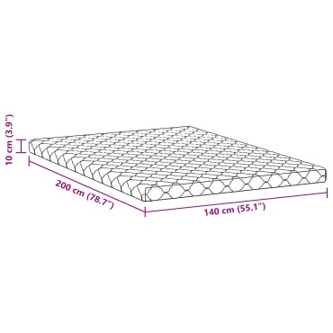 vidaXL Στρώμα Λευκό 140x200cm Ζακάρ ύφασμα 1 τεμ. - Διπλό